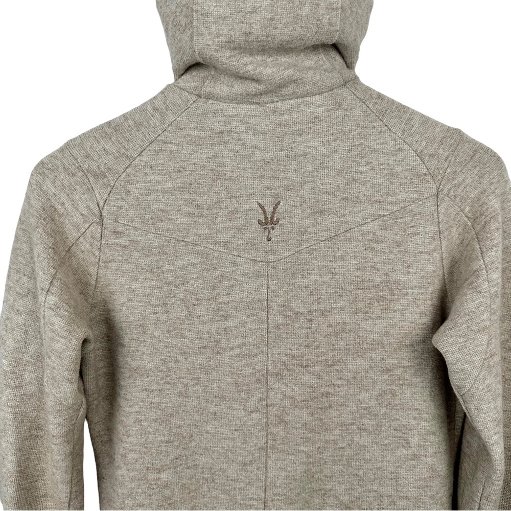 IBEX Merino Zip-Up Hoodie in oatmeal heather - Picture 4 of 10